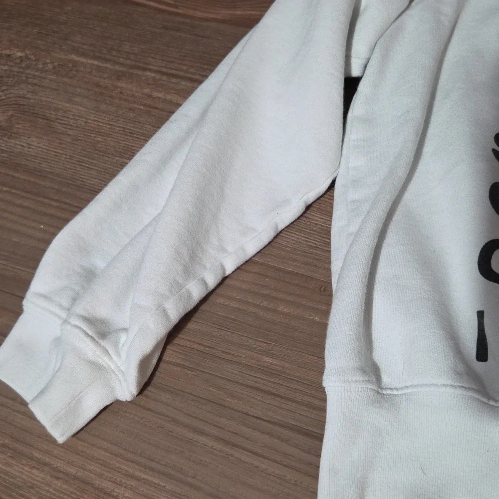 Anine Bing White Crewneck Sweater with Black Text